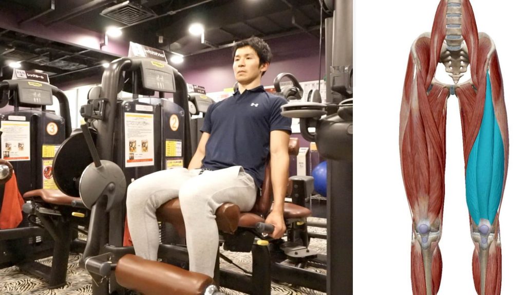 膝周りの筋肉を鍛えるレッグエクステンションマシンStart